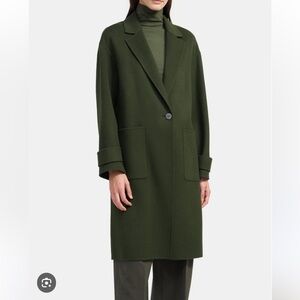 Theory Forest Green Wool Overcoat